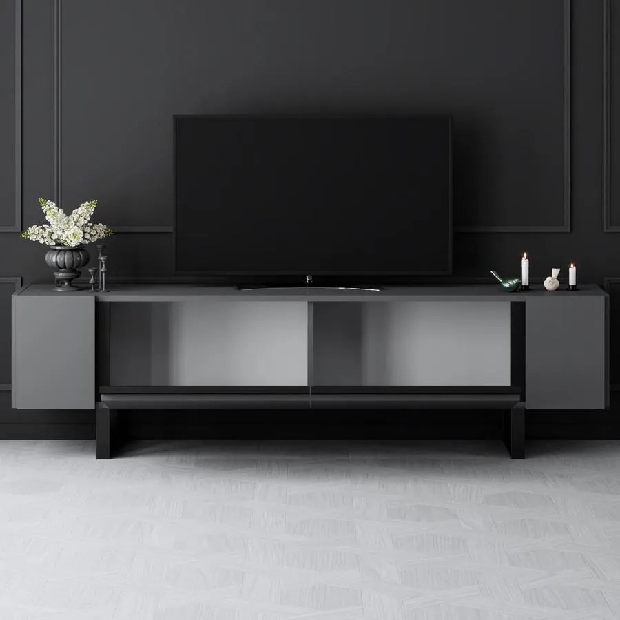 TV szekrény Yildiz - Anthracite, Black