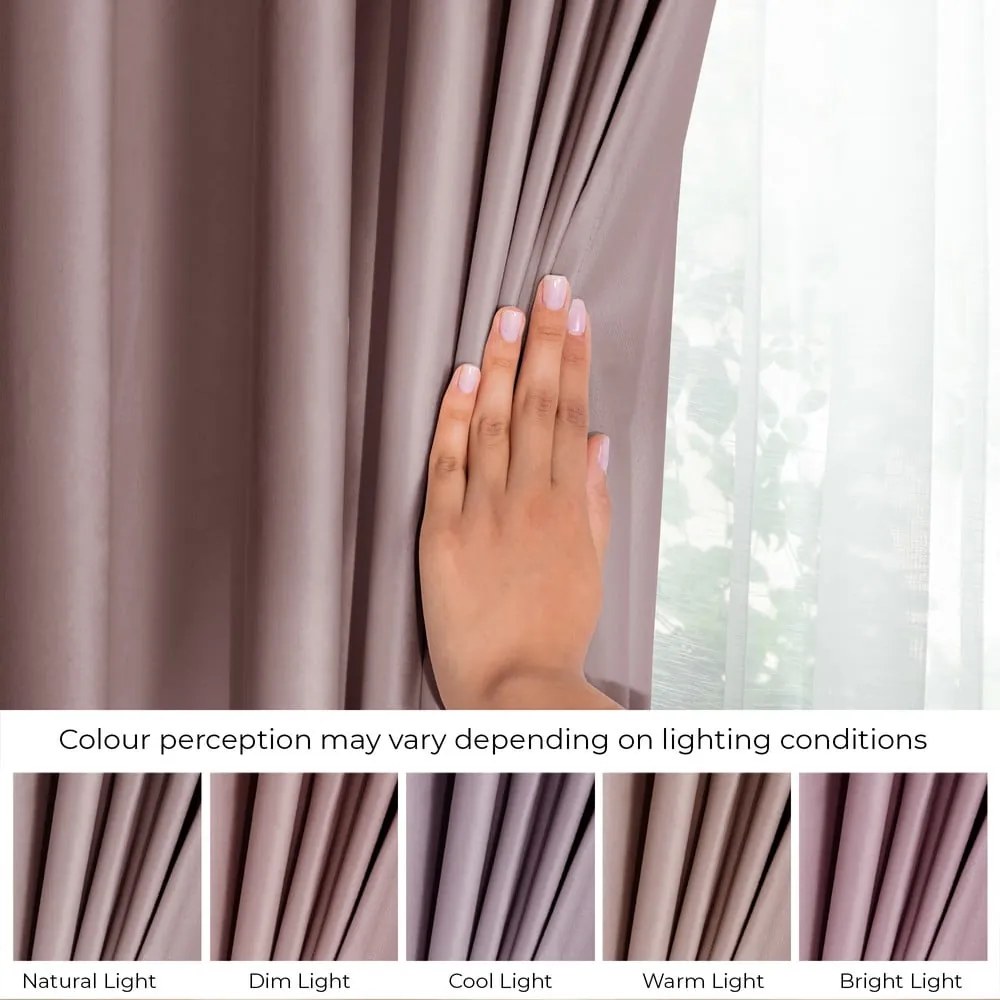 Világosbarna bársony dimout (részleges sötétítő) függöny 140x270 cm Eyelets – Restilo