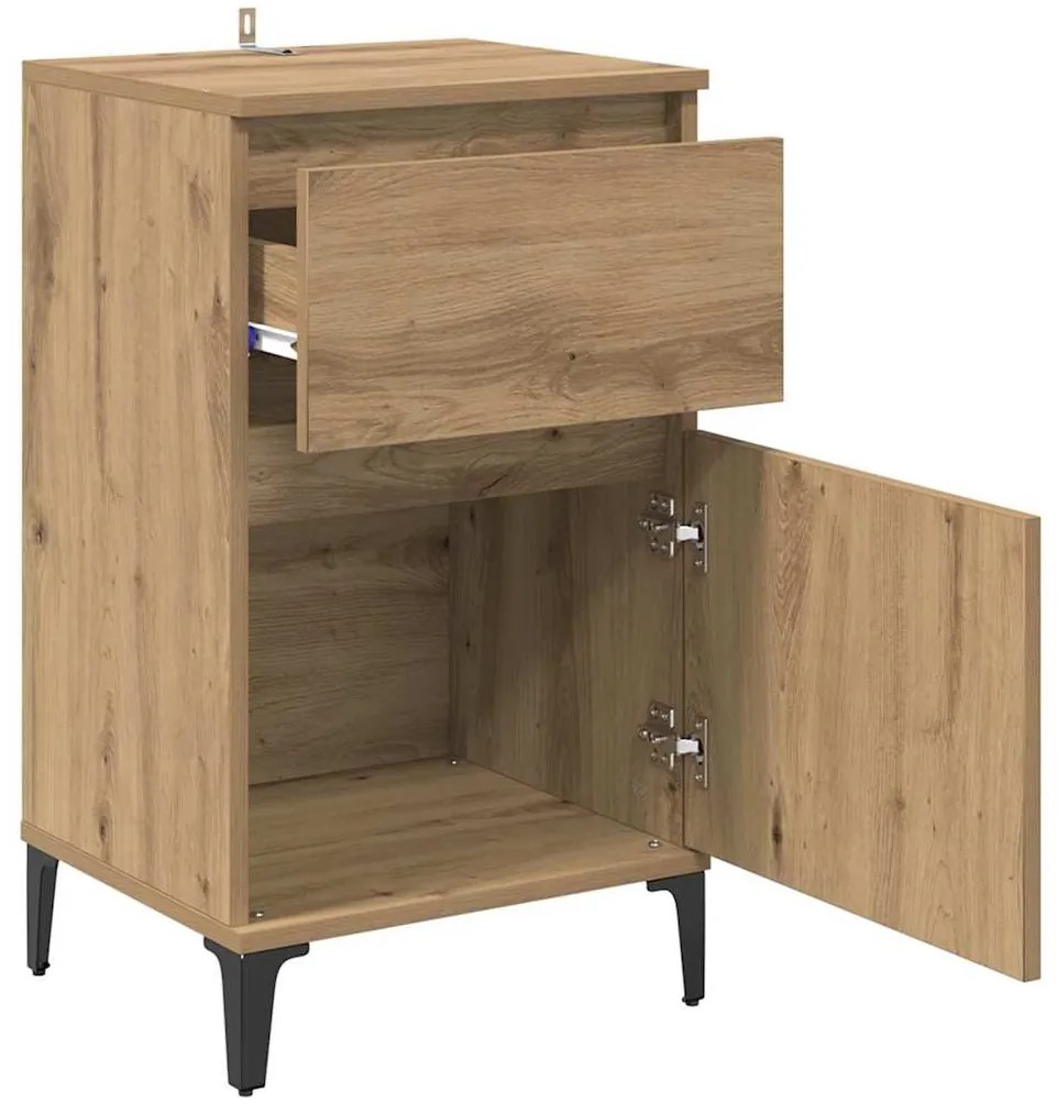 Éjjeliszekrény 2 pcs kézműves tölgy 40 x 35 x 70 cm Faanyag