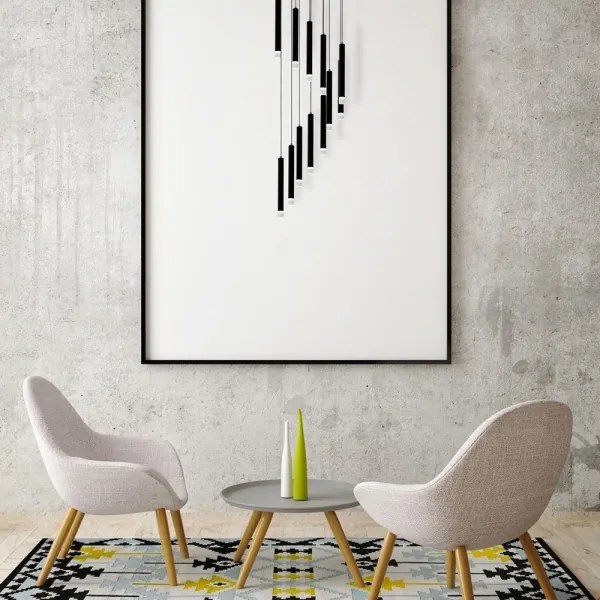 LED Csillár zsinóron CARBON 12xLED/12W/230V