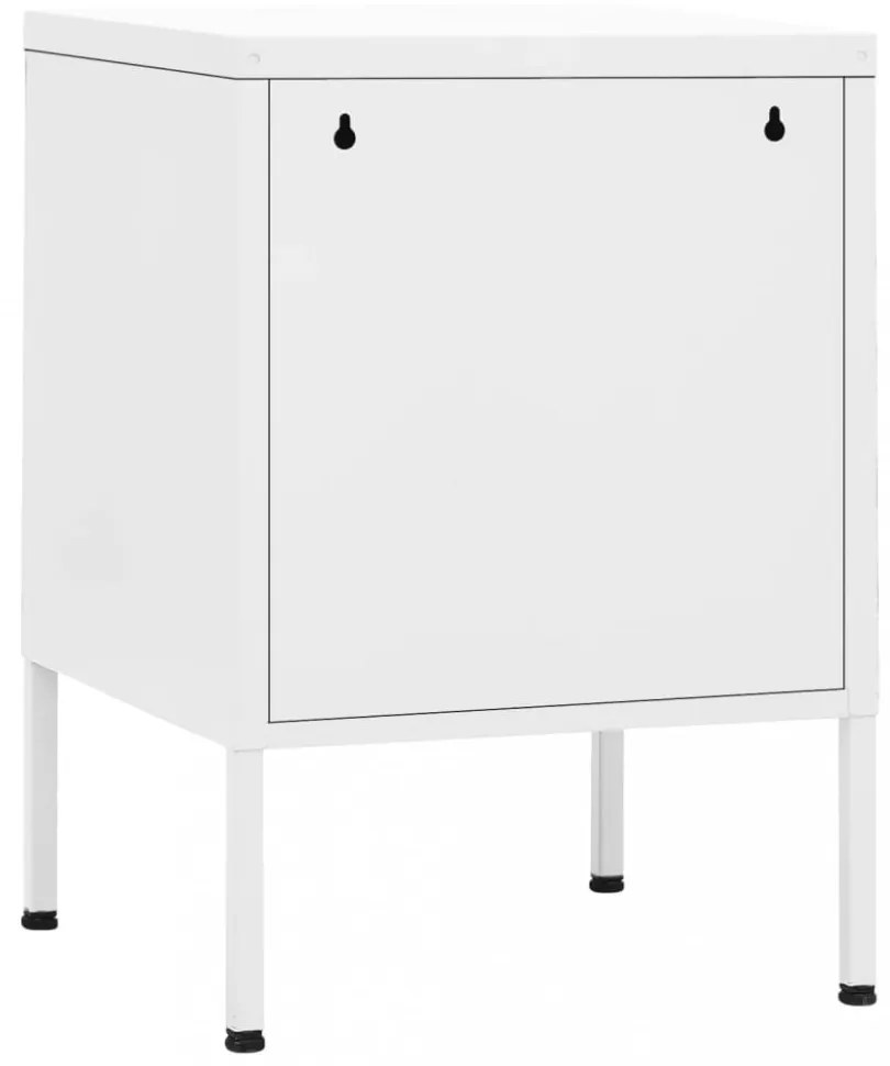 fehér acél éjjeliszekrény 35 x 35 x 51 cm