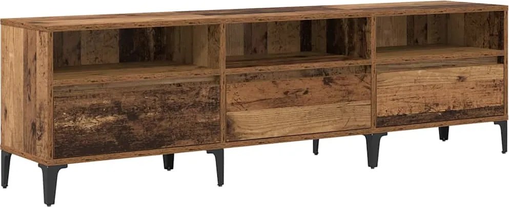 vidaXL TV szekrény fiókkal Öreg fa 150 x 30 x 45 cm Műszaki fa és vas