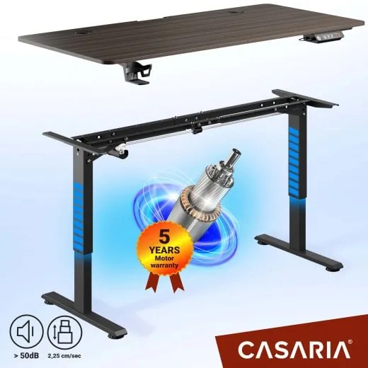 Casaria® Magasságban állítható irodai asztal 140x60x118 cm - barna