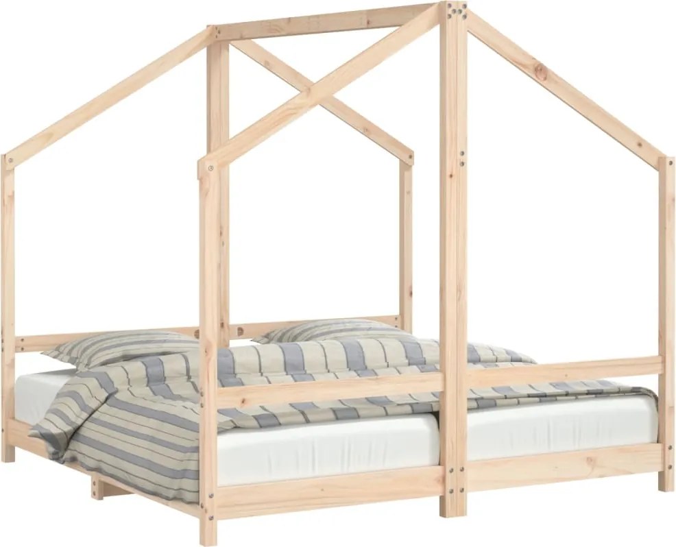 vidaXL tömör fenyőfa gyerekágykeret 2 x (80 x 160) cm