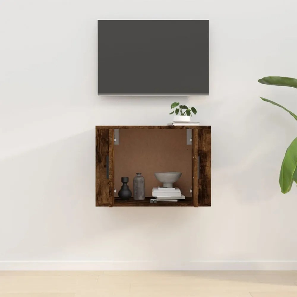 füstös tölgy színű fali TV-szekrény 57 x 34,5 x 40 cm
