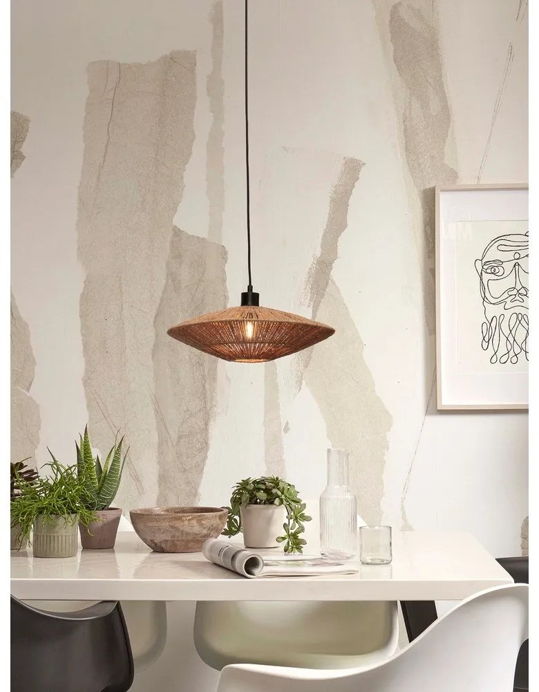 Natúr színű függőlámpa juta búrával ø 40 cm Iguazu – Good&amp;Mojo