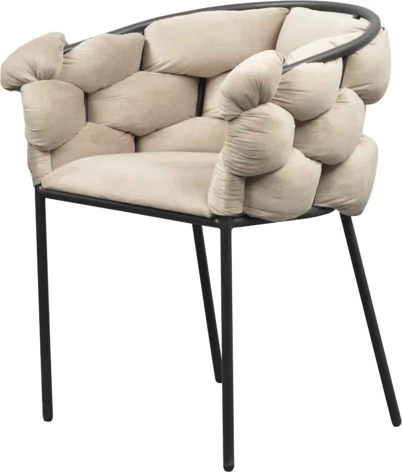 Étkezőszék, szürkésbarna Taupe Velvet szövet/fekete, DOROTA