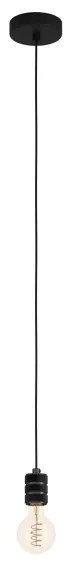 Eglo 43801 - Csillár zsinóron YORTH 1xE27/40W/230V fekete