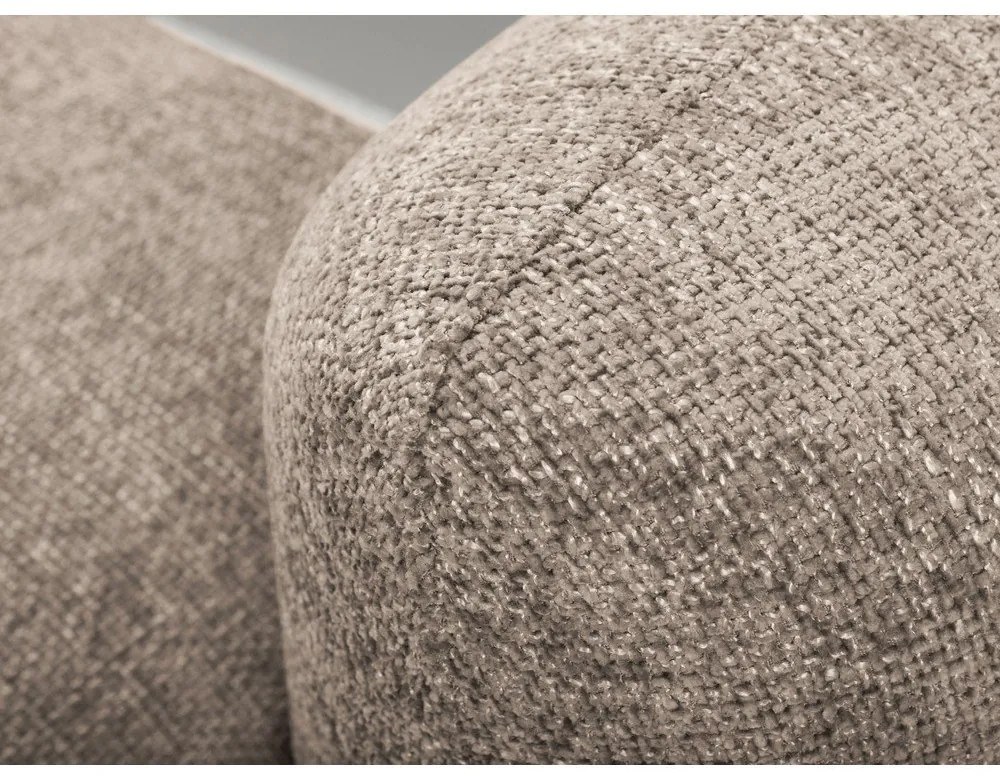 Világosbarna zsenília kinyitható-tárolóhelyes sarokkanapé (bal oldali-heverő résszel) Mele – Makamii