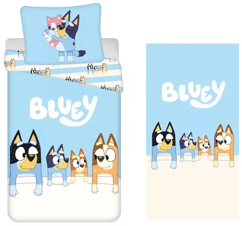 Bluey felnőtt ágyneműhuzat és törölköző szett (Blue)
