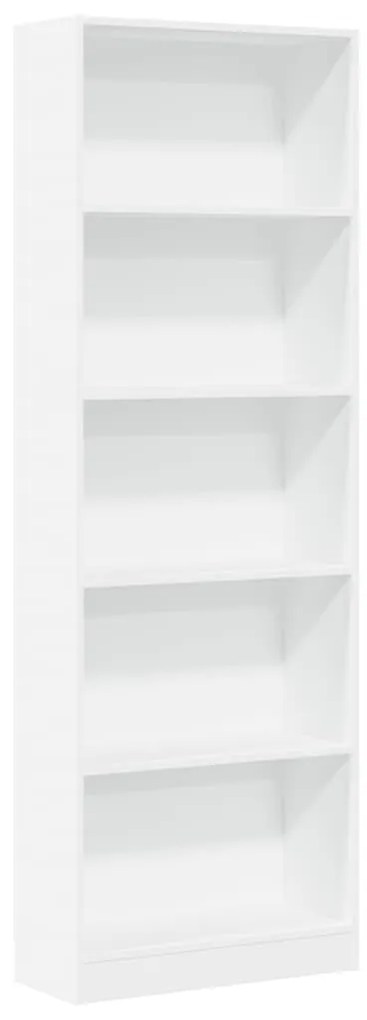 fehér szerelt fa könyvespolc 60 x 24 x 176 cm