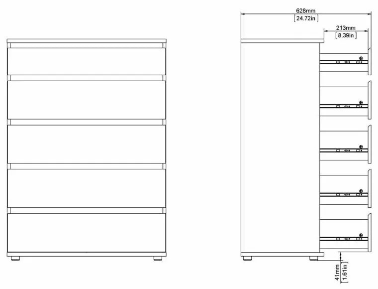 Natúr színű magas komód tölgyfa dekorral 77x107 cm Nova – Tvilum
