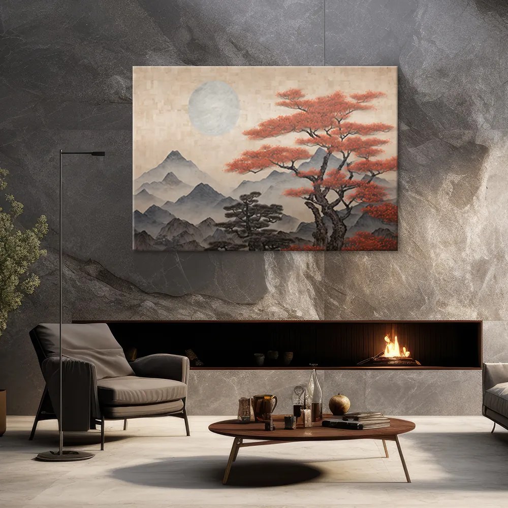 Gario Vászonkép Japán hegyi táj Méret: 90 x 60 cm