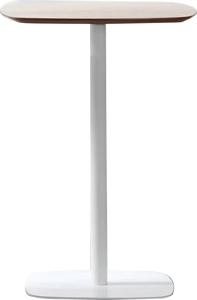 Bárasztal, tölgy/fehér, MDF/fém, átmérő 60 cm, HARLOV
