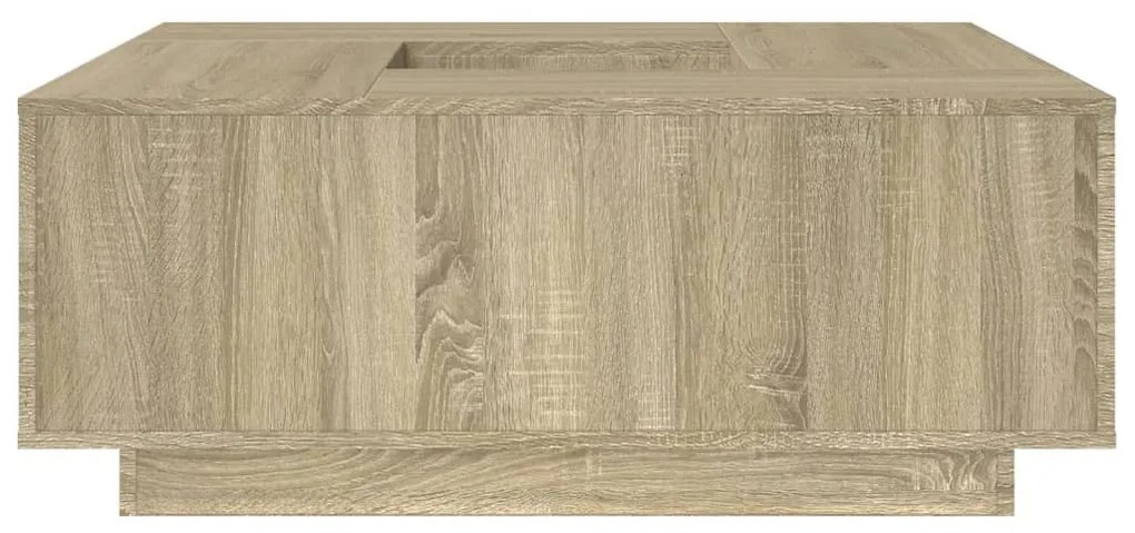 Sonoma tölgy színű szerelt fa dohányzóasztal 100x100x40 cm
