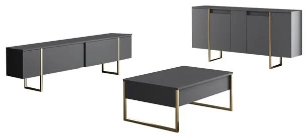 Konzolasztal Luxe - Anthracite, Gold