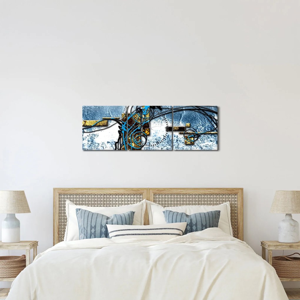 Absztrakt kép (órával) (90x30 cm)