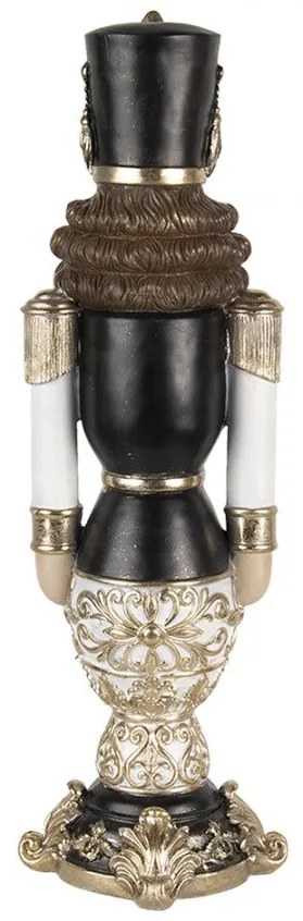 Karácsonyi diótörő figura fekete arany 58 cm