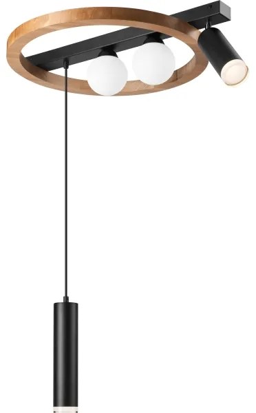 Csillár zsinóron OTIS 2xG9/5W/230V + 2xE27/15W/230V tölgy