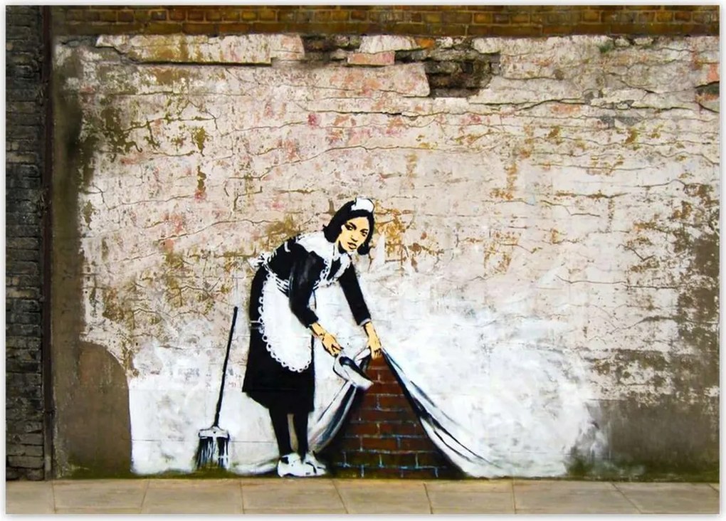 Poszterek 70x50 Banksy Takarítónő Grafiti