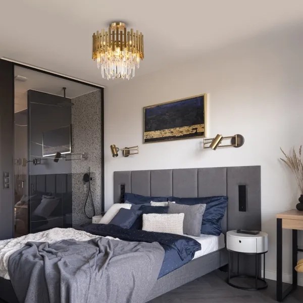 Csillár rúdon ASPEN 6xE14/40W/230V arany