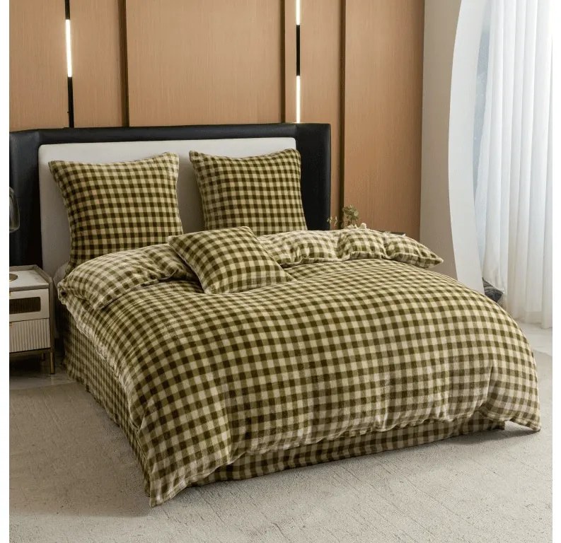 Mikroplüss ágyneműhuzat KELVIO zöld Ágyneműhuzat mérete: 70 x 90 cm | 140 x 200 cm