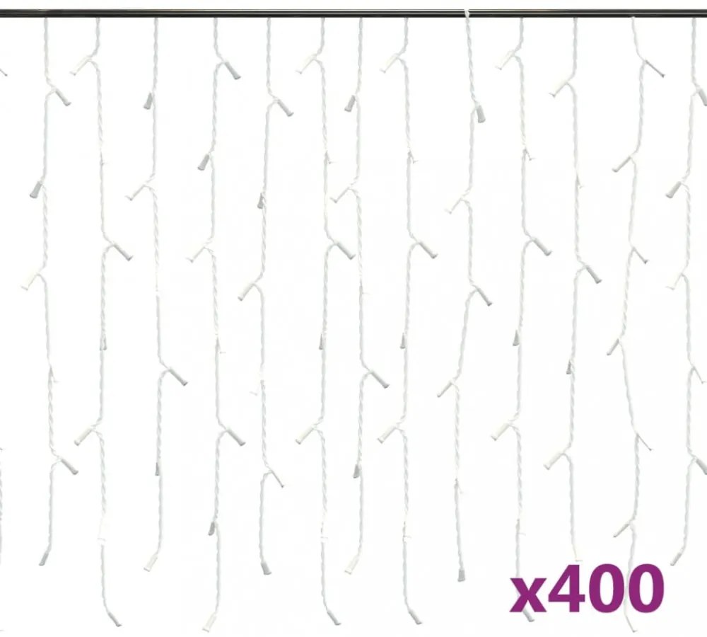 8 funkciós színes LED-es jégcsapfényfüggöny 400 LED-del 10 m