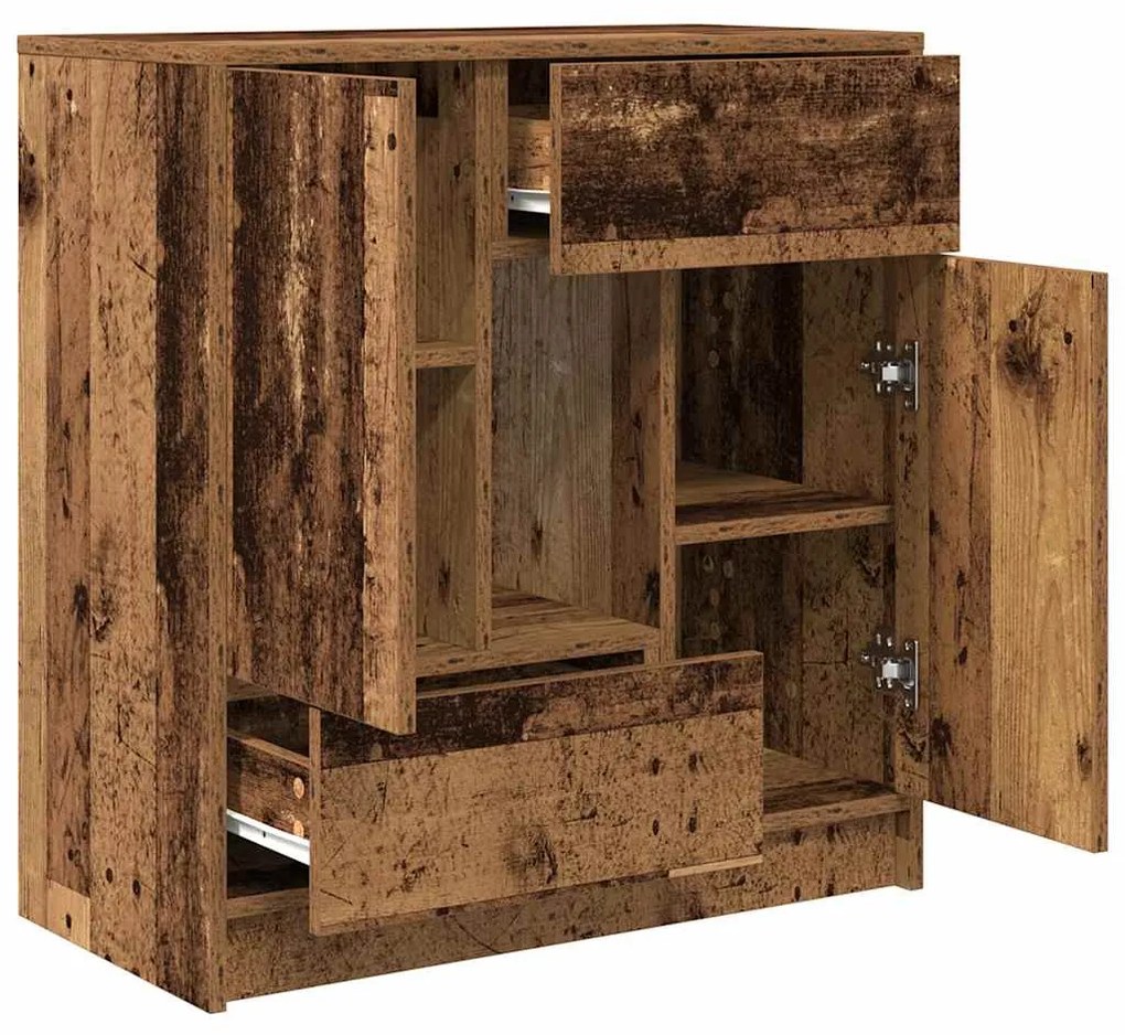 antik fa komód fiókokkal és ajtókkal 70,5x34x74,5 cm