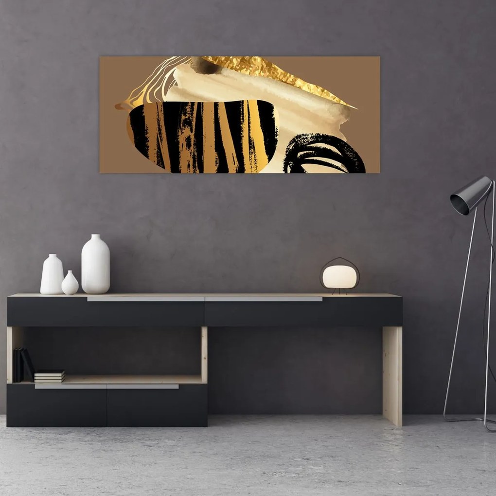 Kép - Absztrakció aranybarna N⁰2 (120x50 cm)