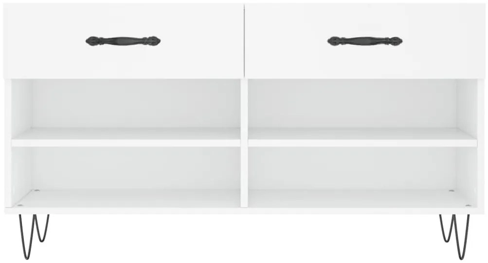 fehér szerelt fa cipőpolc 102x35x55 cm