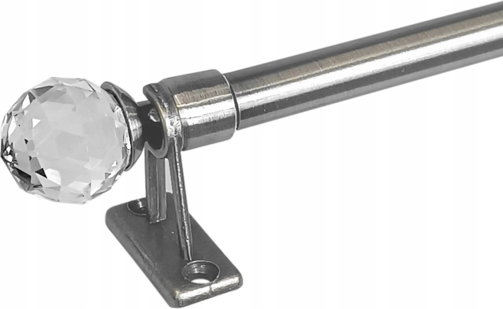 Mini Függönykarnis kristályokkal Globe 40 cm Szétnyitható 60 cm-ig ezüst Nikkel