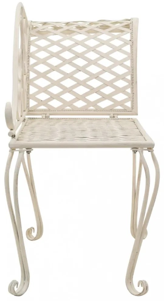fehér antik fém kerti pad 128 cm