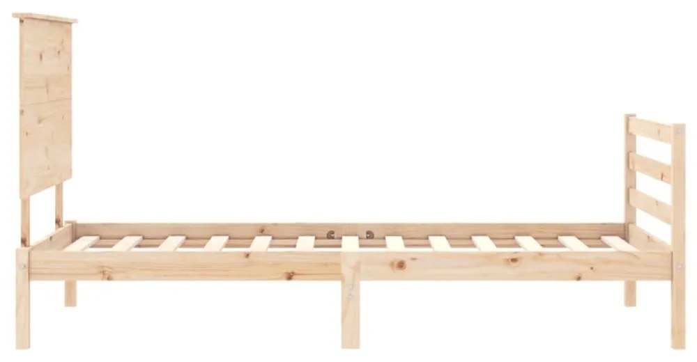 tömör fa ágykeret fejtámlával 100 x 200 cm