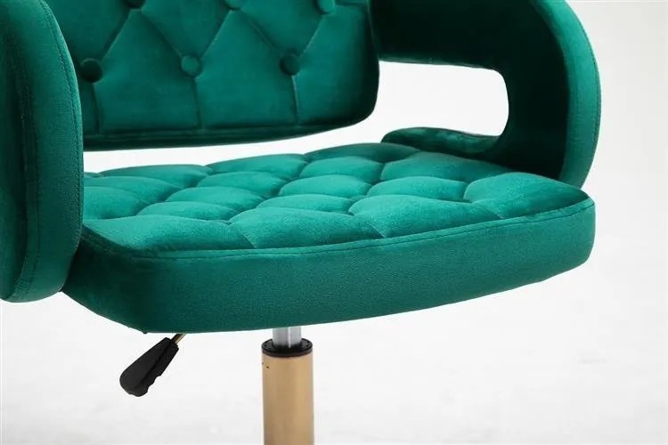 HR8403N Sötétzöld modern velúr szék arany lábbal
