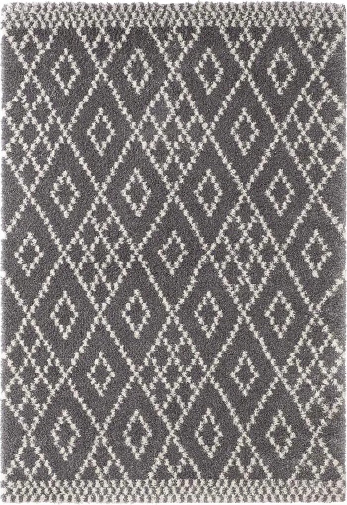 Szürke krémszínű shaggy szőnyeg nappaliba 160x230cm