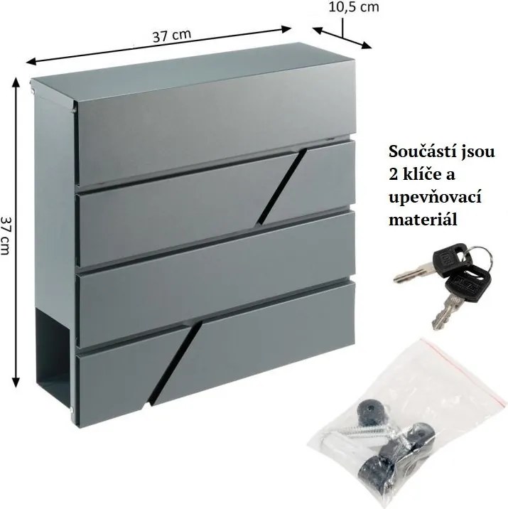GARTHEN Postaláda FIN 37 x 37 cm Antracit
