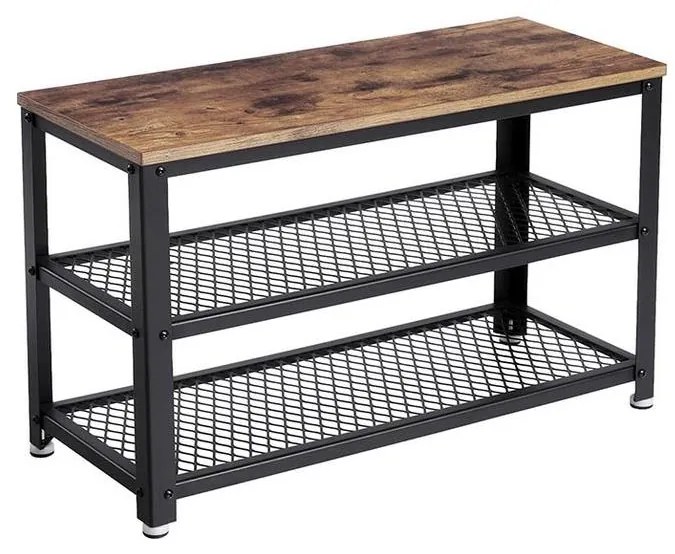 Cipőtároló DAVOR barna/fekete