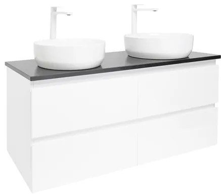 SAT B-Way Fürdőszobaszekrény mosdóval 119x50x45 cm fehér fényes BWAY2120WTK2BB