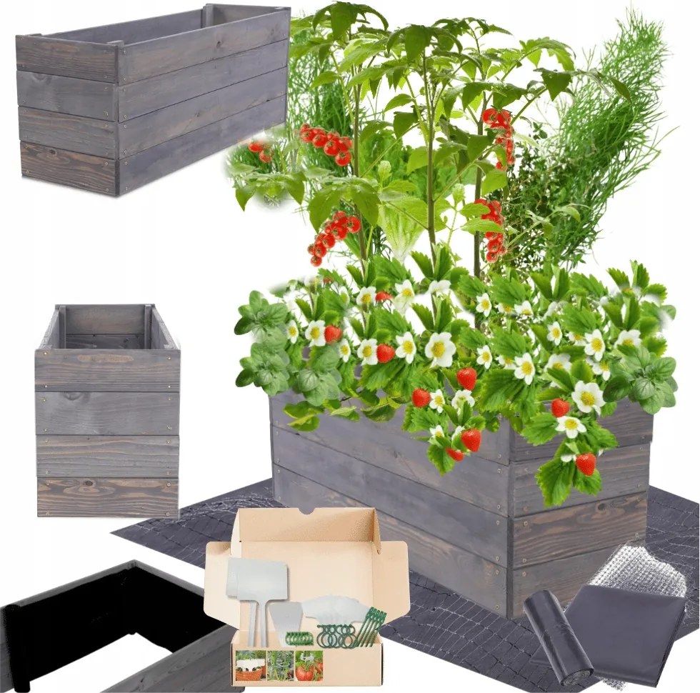 Magasított ágyás zöldséges fa láda impregnáló 36x90x30