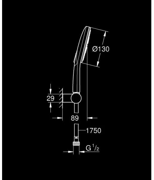 GROHE 26580000 - RAINSHOWER SMARTACTIVE 130 kézizuhany-készlet, 1500 mm, króm