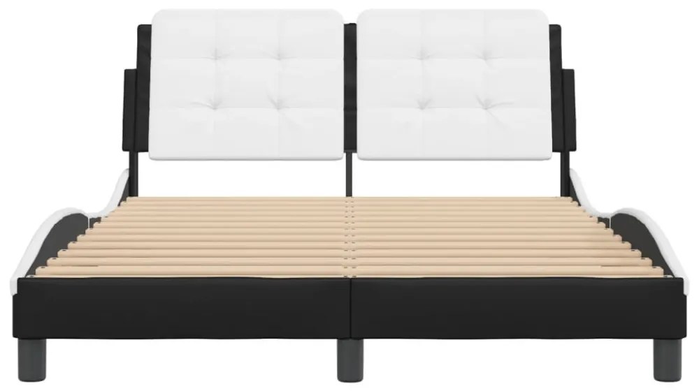 fekete és fehér műbőr ágykeret matrac nélkül Zadar 120 x 200 cm