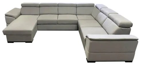 Kihúzható ülőgarnitúra univerzális U-formájú sarokkal és tárolóhellyel GRANADA világosszürke