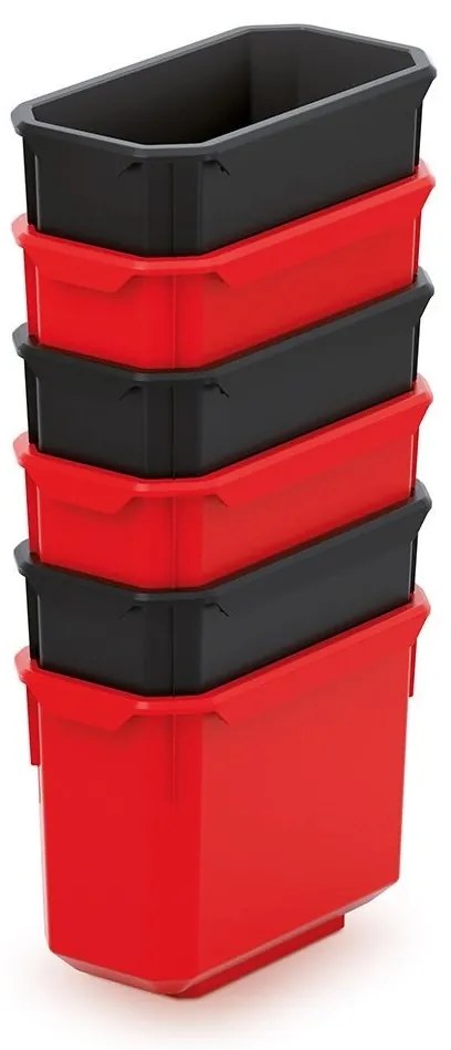 Kistenberg 6 műanyag szerszámosláda készlet X BLOCK BOX 140x75x280 fekete/piros