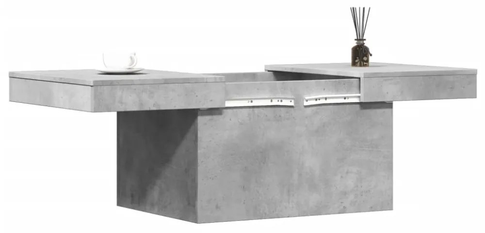 betonszürke szerelt fa dohányzóasztal 100 x 55 x 40 cm
