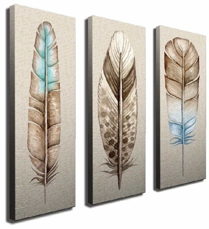 Feathers háromrészes vászonkép
