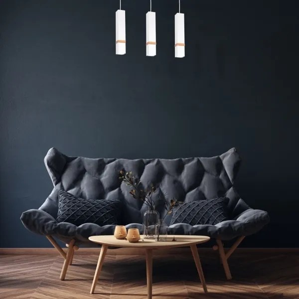 Csillár zsinóron VIDAR 3xGU10/25W/230V fehér