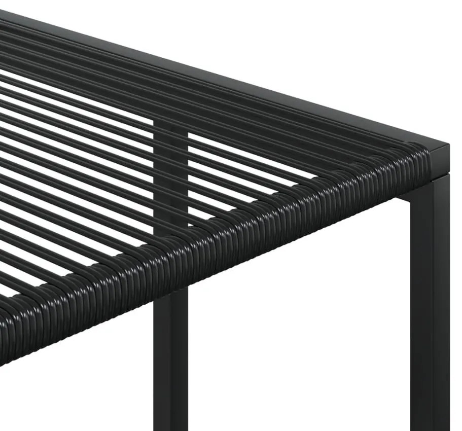 4 db fekete polyrattan kerti ülőke