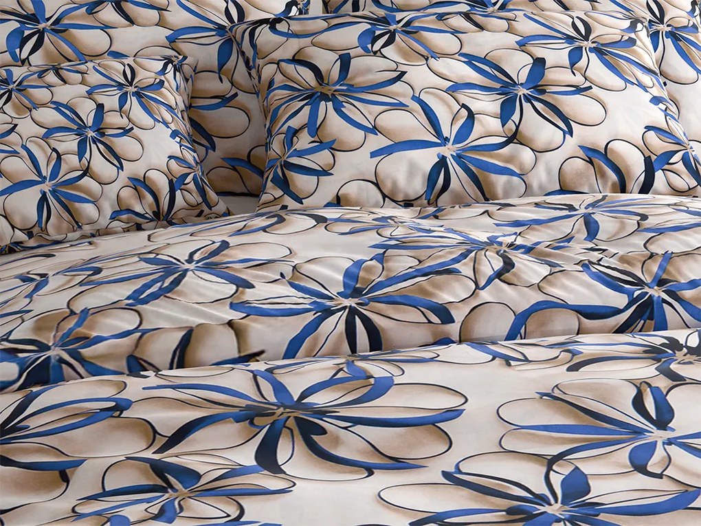 Mikroszálas ágynemű FLORVINA bézs Ágyneműhuzat mérete: 2 db 70 x 90 cm | 200 x 220 cm