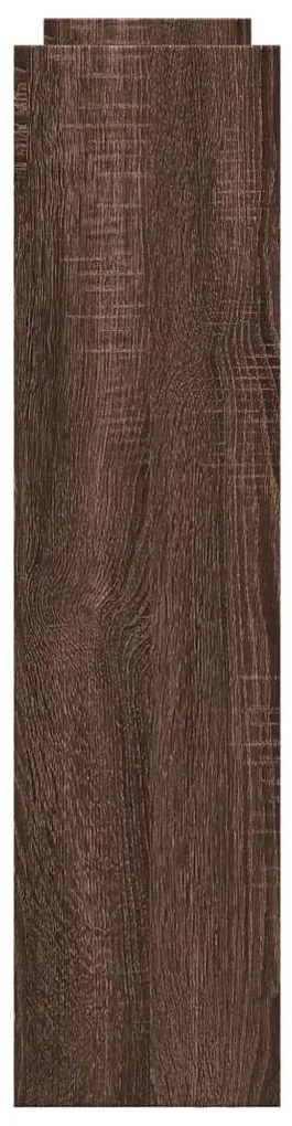 4 szintes barna tölgy színű szerelt fa keskeny tárolókocsi