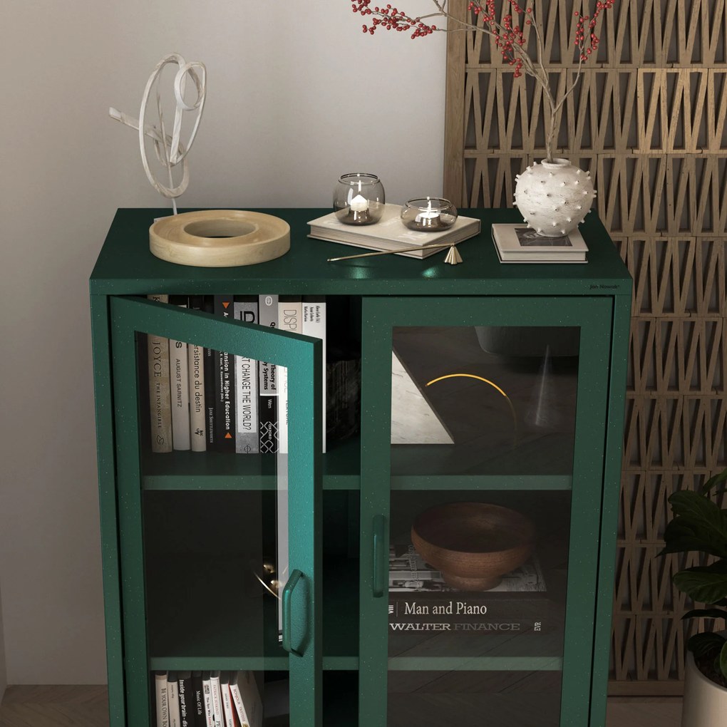 Vitrin GINA, 800 x 1015 x 400 mm, Modern: palack zöld